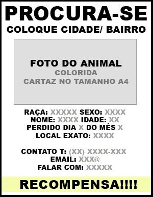 Ajuda para encontrar o animal de estimação